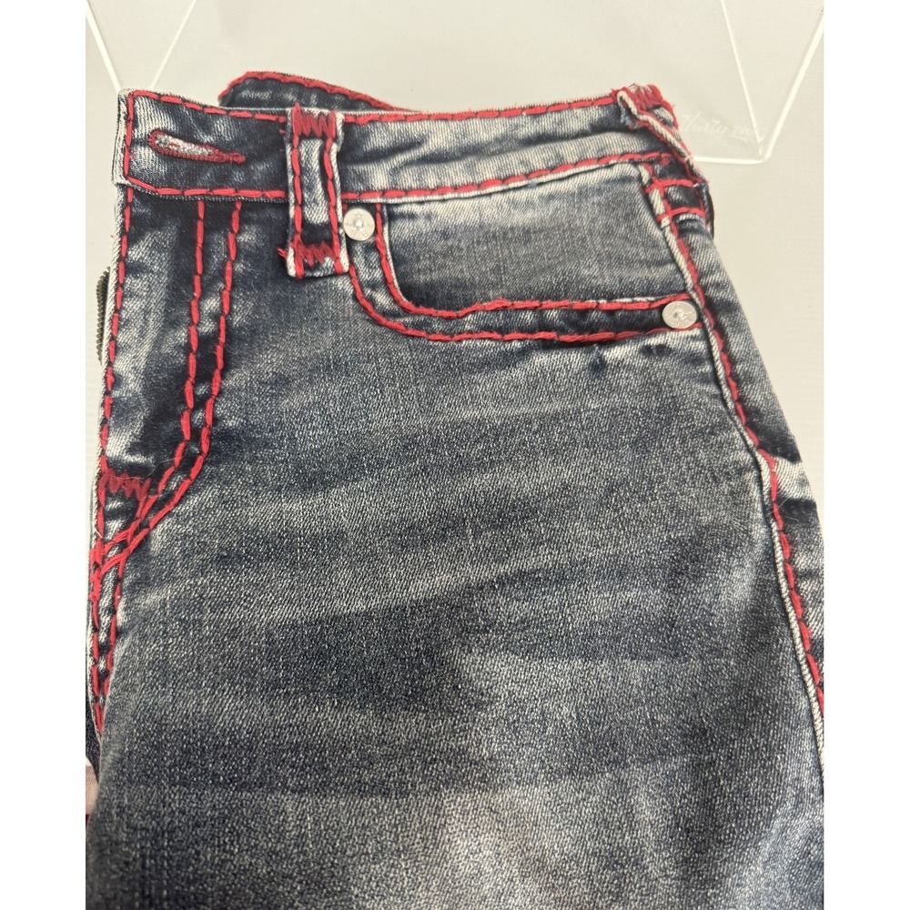 TRUE RELIGION Women's Billie Super T Mid Rise Straight Flap Denim Jeans Size 29 - Picture 7 of 8
